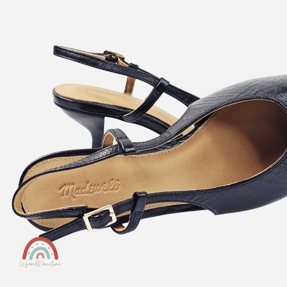 New! Madewell The Debbie Slingback Leather Pump Heels - Picture 10 of 14